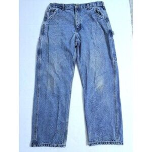 Carhartt Carpenter Jeans Mens 34x30 Utility Denim Pants Dungaree Fit B237DST